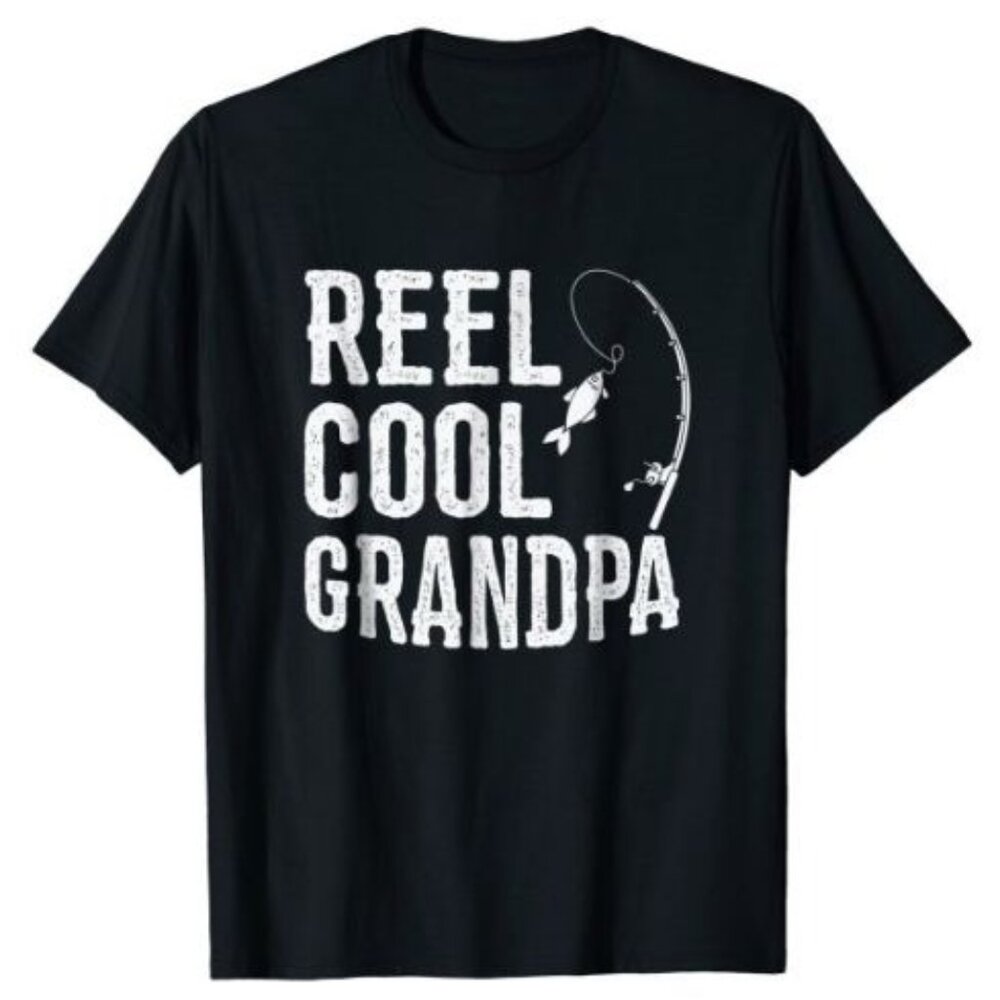Reel Cool Grandpa Mens Funny Fishing T-Shirt
